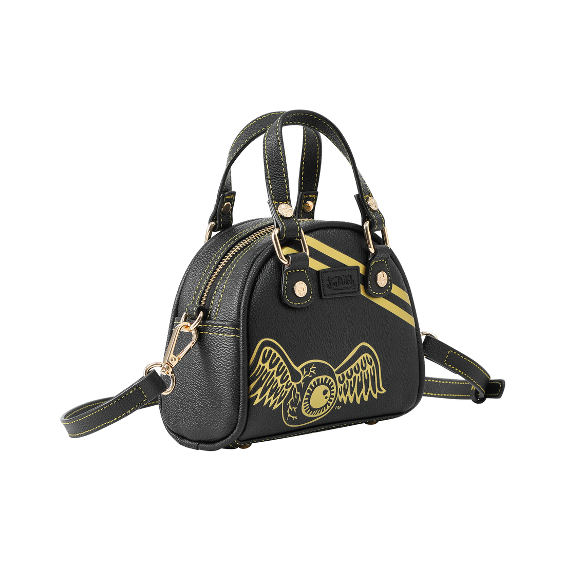 Mini Bowling Bag - Racing Stripe Black & Gold