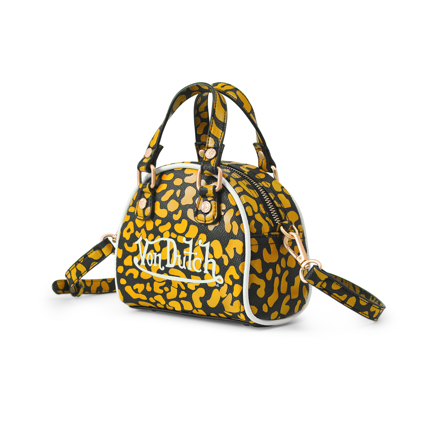 Von Dutch Mini Bowling Bag - Orange Cheetah