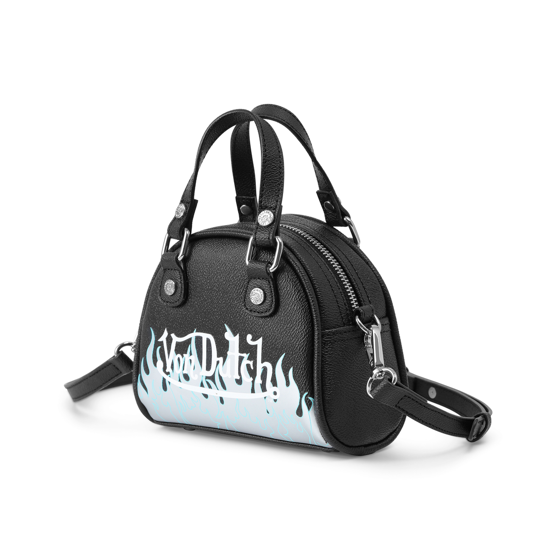 Mini Bowling Bag - White Flames