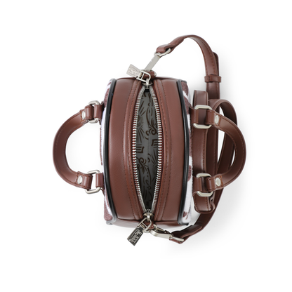 Mini Cow Print Bowling Bag - Brown & White