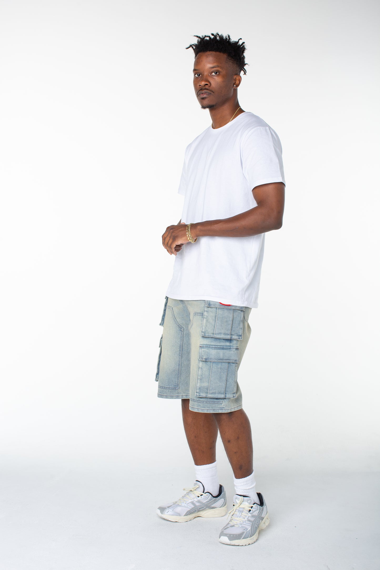 MENS CANVAS CARGO SHORT - DISTORTED WASH
