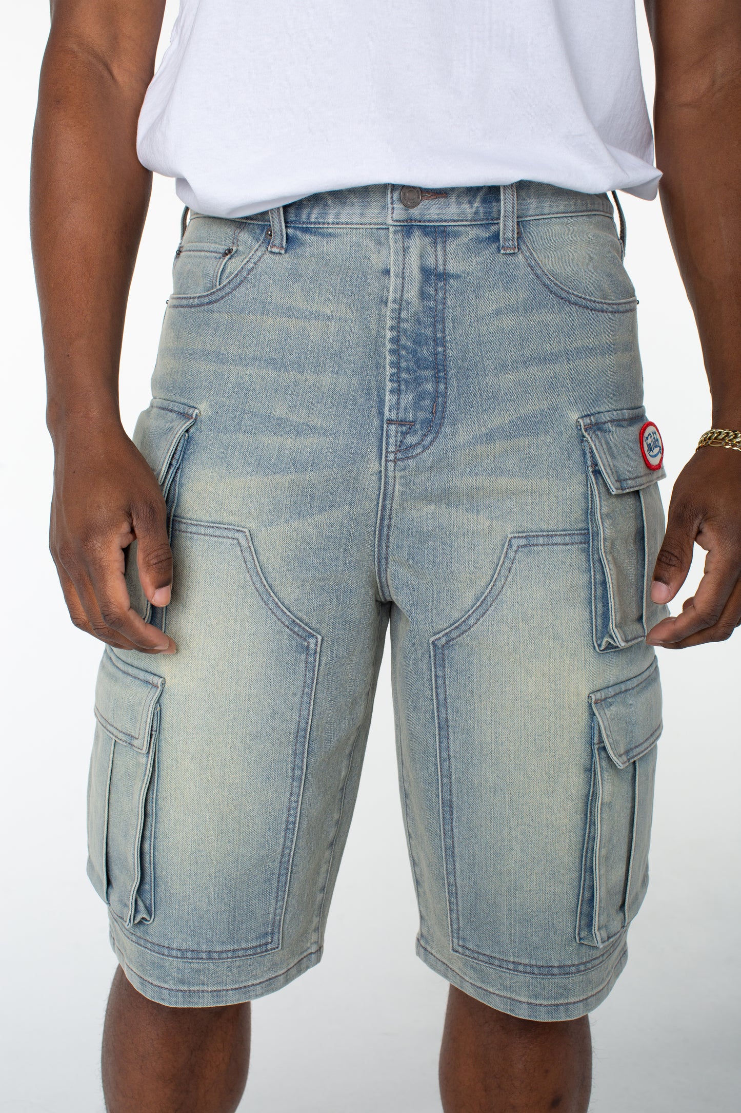 MENS CANVAS CARGO SHORT - DISTORTED WASH
