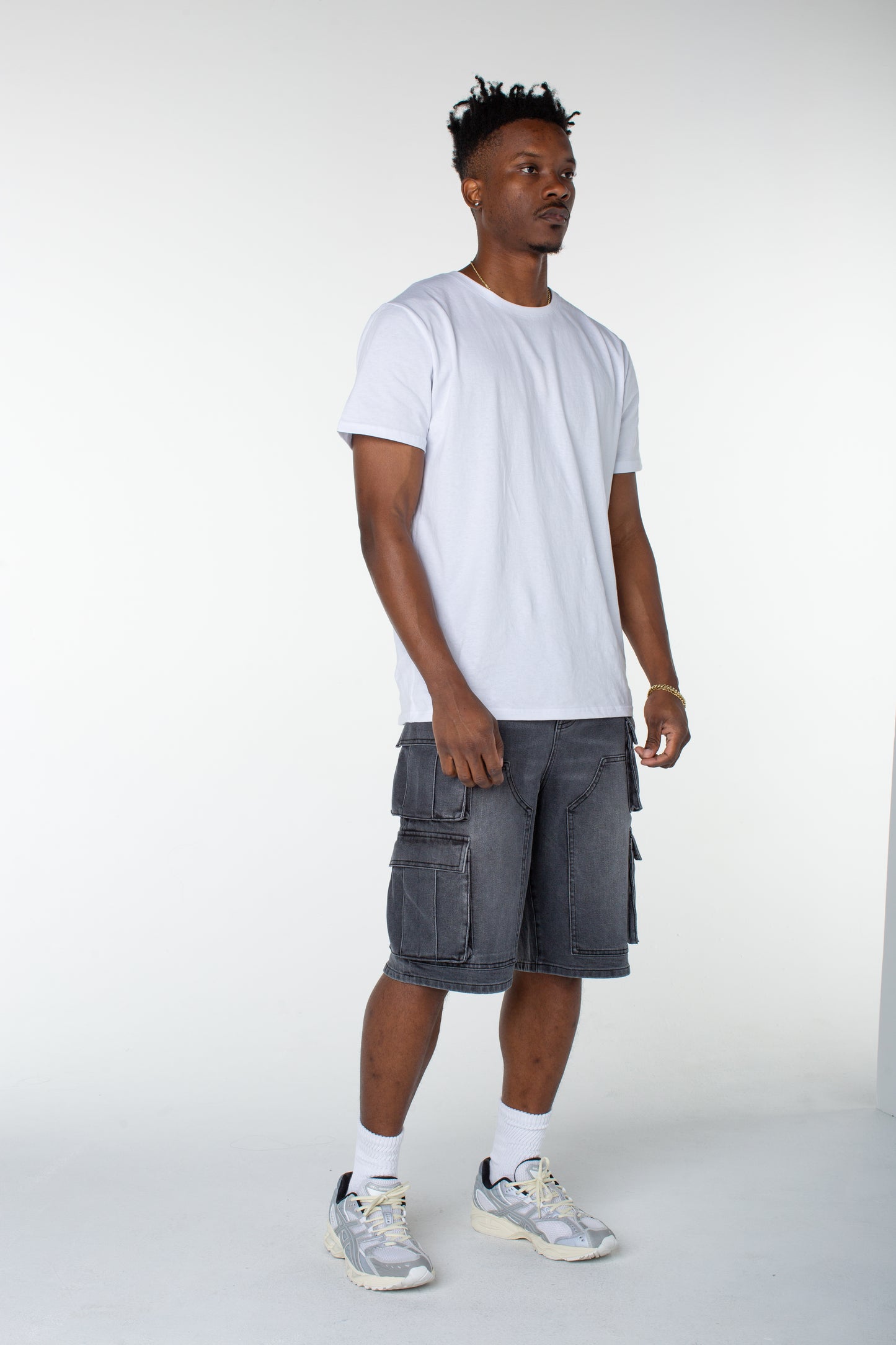 MENS DENIM CARGO SHORT - RIO WASH