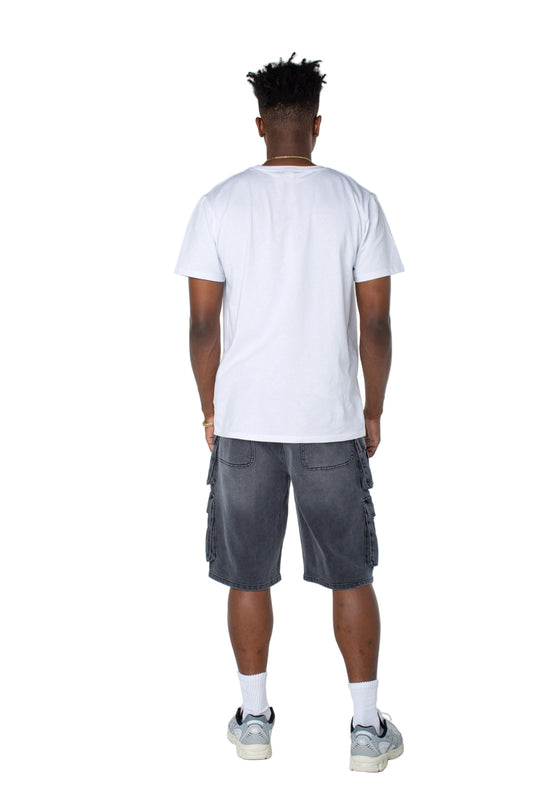 MENS DENIM CARGO SHORT - RIO WASH