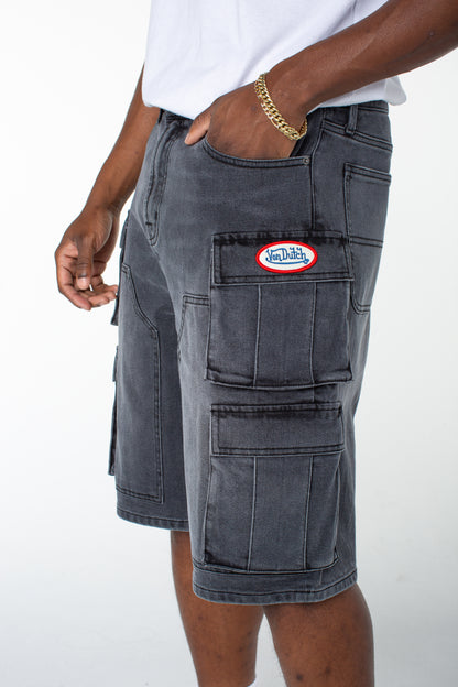MENS DENIM CARGO SHORT - RIO WASH