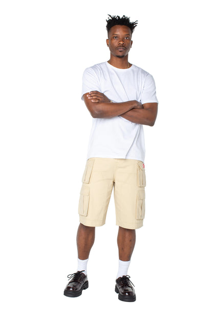 MENS DENIM CARGO - PALE KHAKI
