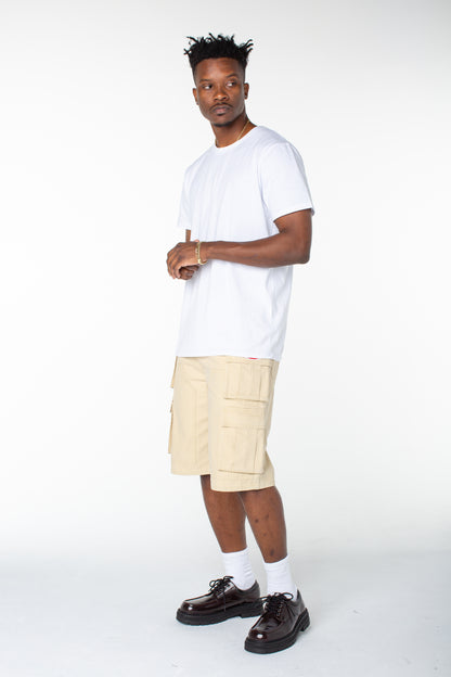 MENS DENIM CARGO - PALE KHAKI