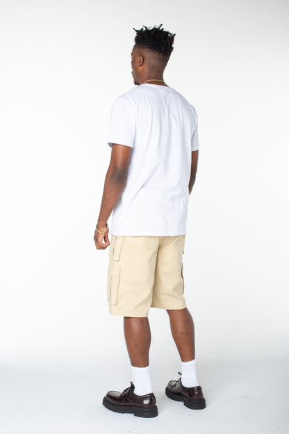 MENS DENIM CARGO - PALE KHAKI