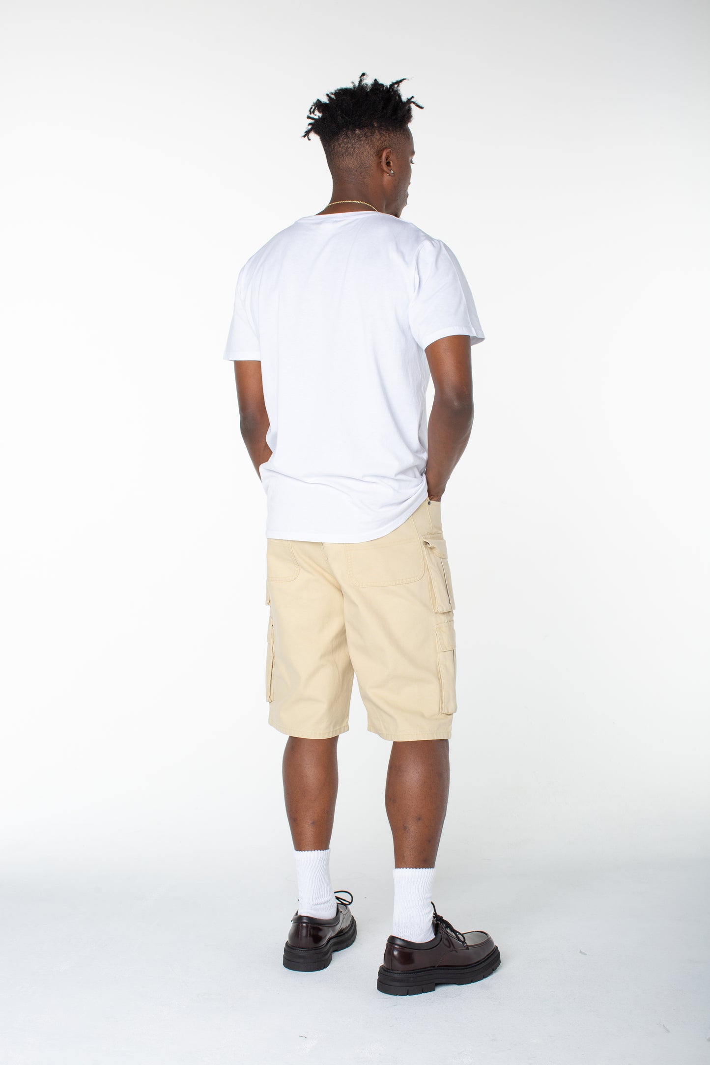 MENS DENIM CARGO - PALE KHAKI