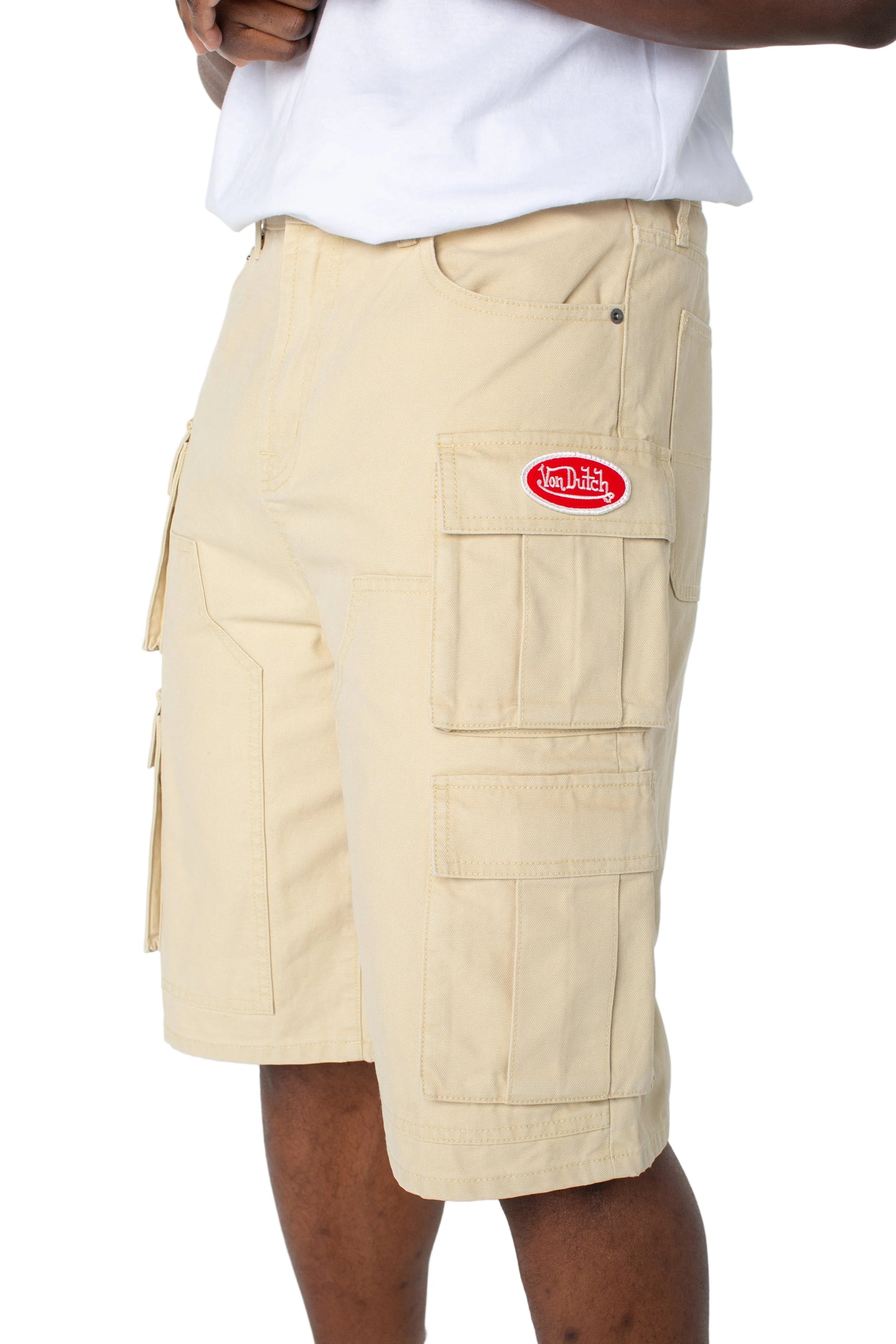 MENS DENIM CARGO - PALE KHAKI