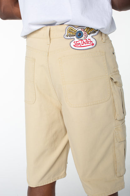 MENS DENIM CARGO - PALE KHAKI