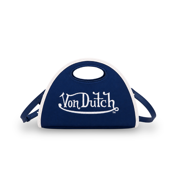 Blue and White - Crescent Clutch Bag