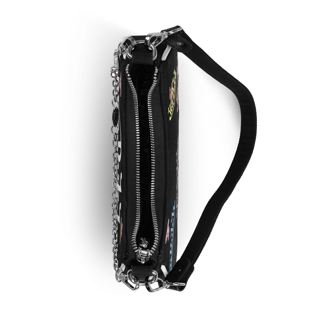 Black Multi-Logo Denim Shoulder Bag — image 6