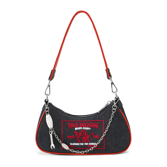 Von Dutch x True Religion Shoulder Bag - Black Denim