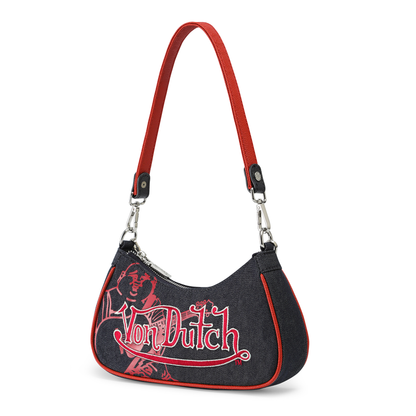 Von Dutch x True Religion Shoulder Bag - Black Denim
