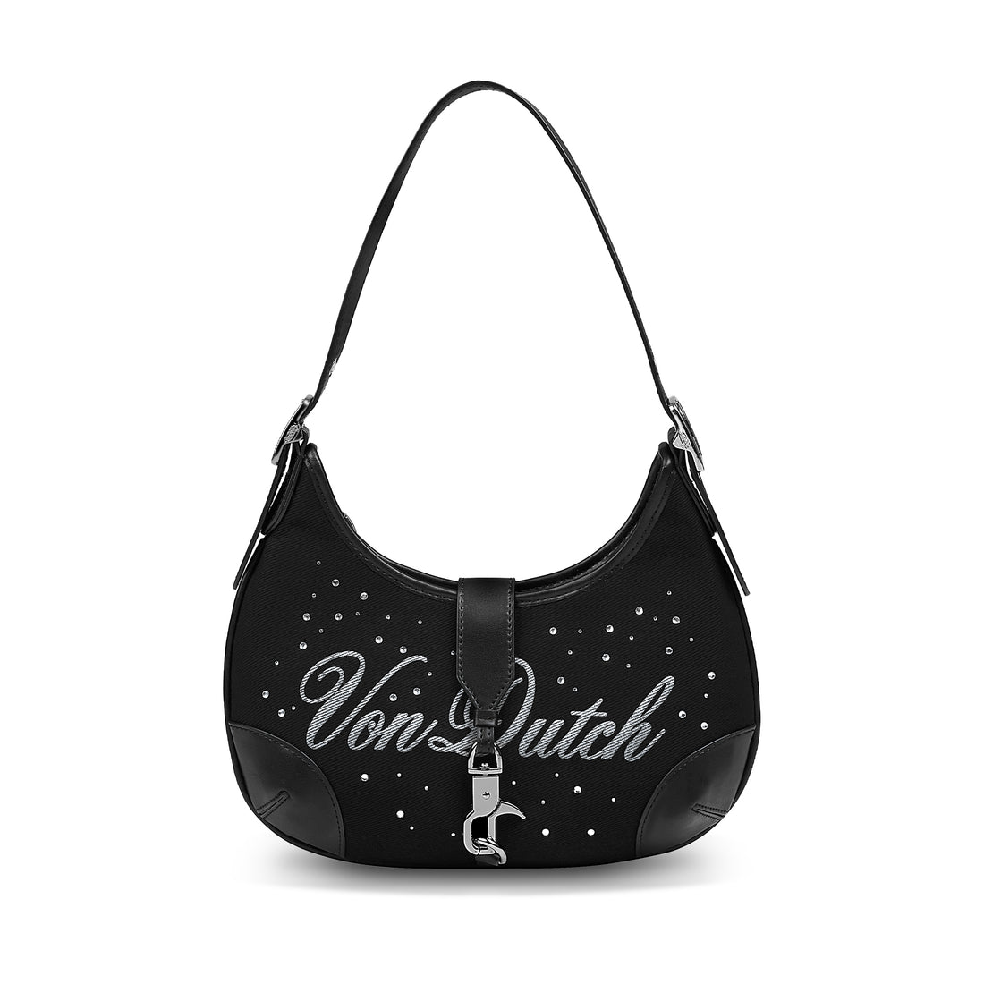 BELLA SHOULDER BAG -BLACK RHINESTONE — image 1