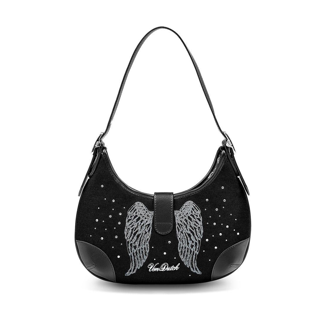 BELLA SHOULDER BAG -BLACK RHINESTONE — image 4