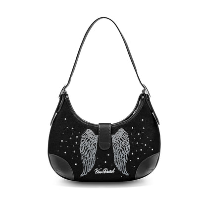 BELLA SHOULDER BAG -BLACK RHINESTONE