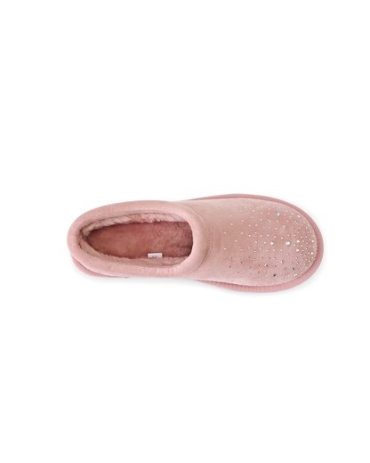 RHINESTONE SLIP-ON BOOT - PINK