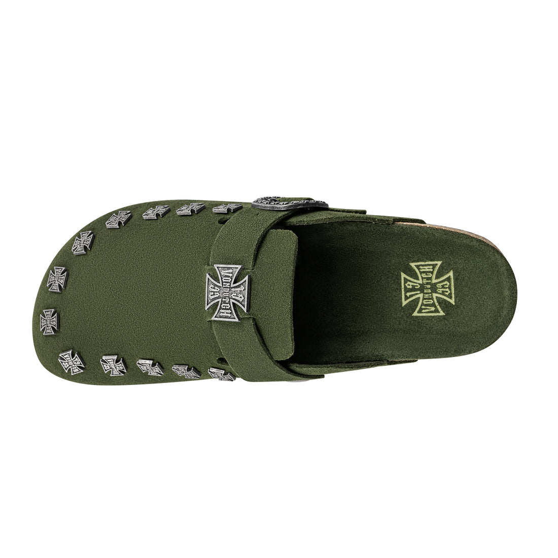 Women's Studded Chopper Clog - Army Green (SIZE UP RECOMMENDED) — image 11