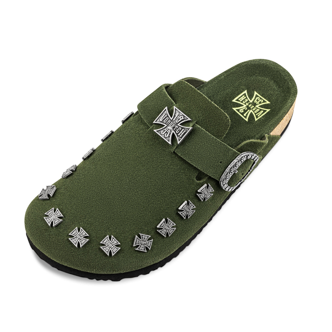 Men's Studded Chopper Clog - Army Green (SIZE UP RECOMMENDED) — image 6