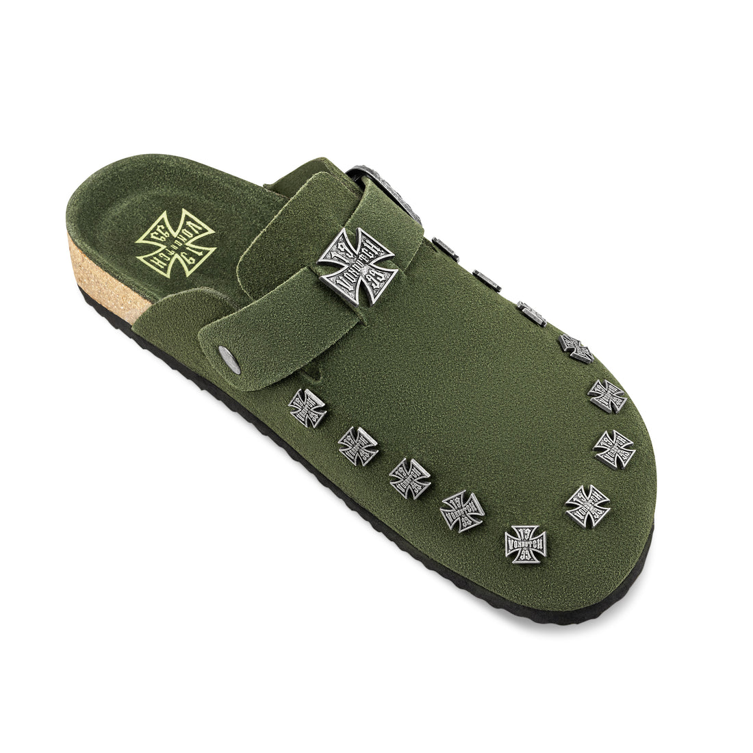 Men's Studded Chopper Clog - Army Green (SIZE UP RECOMMENDED) — image 9