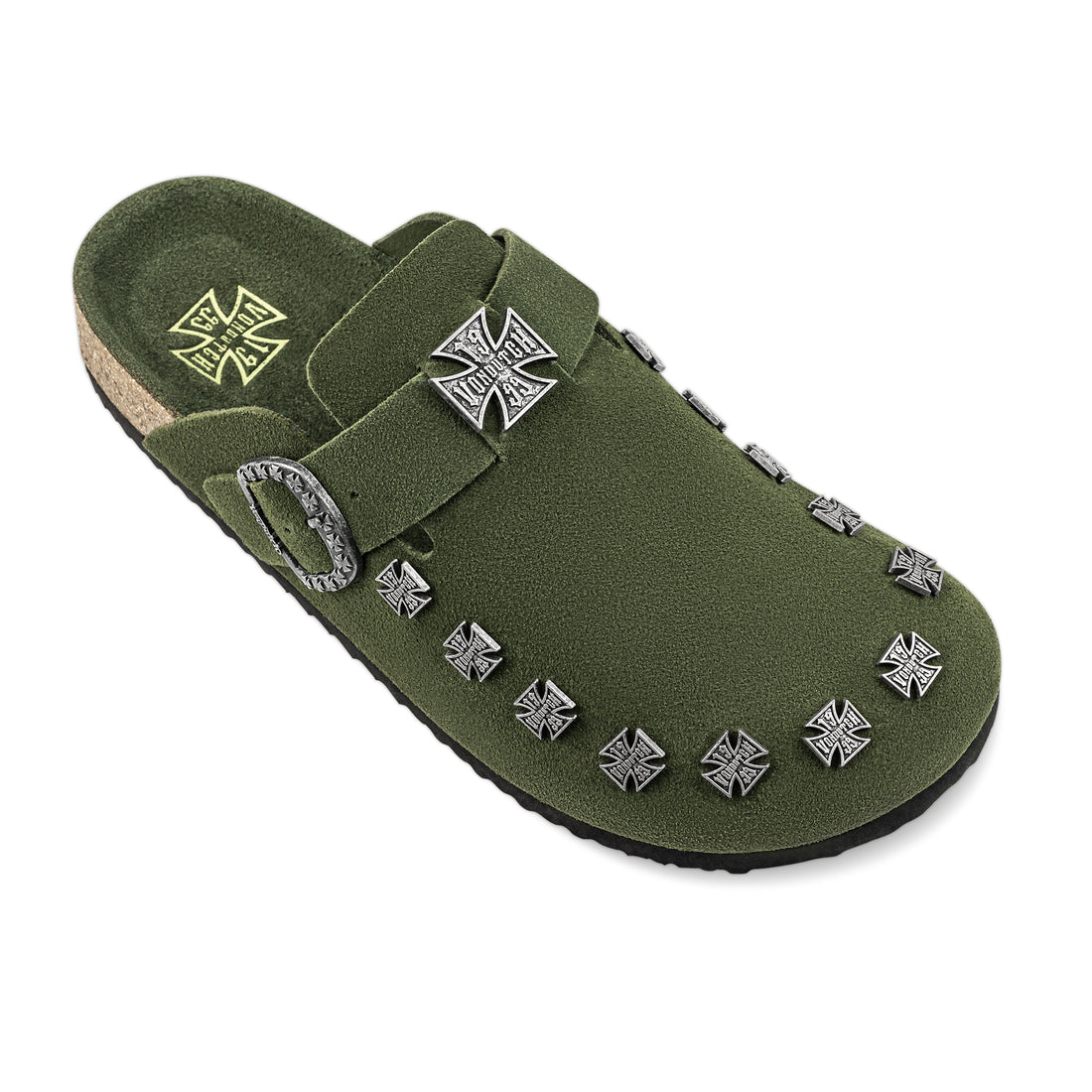 Men's Studded Chopper Clog - Army Green (SIZE UP RECOMMENDED) — image 10