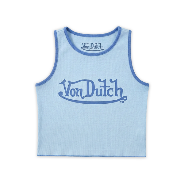 Women's Ribbed Crop Tanks - Blue