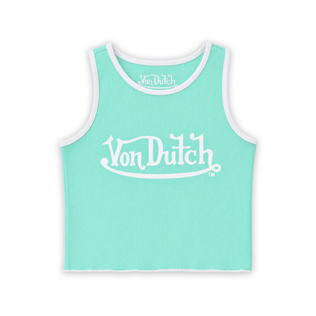 Women's Ribbed Crop Tanks - Mint — image 1