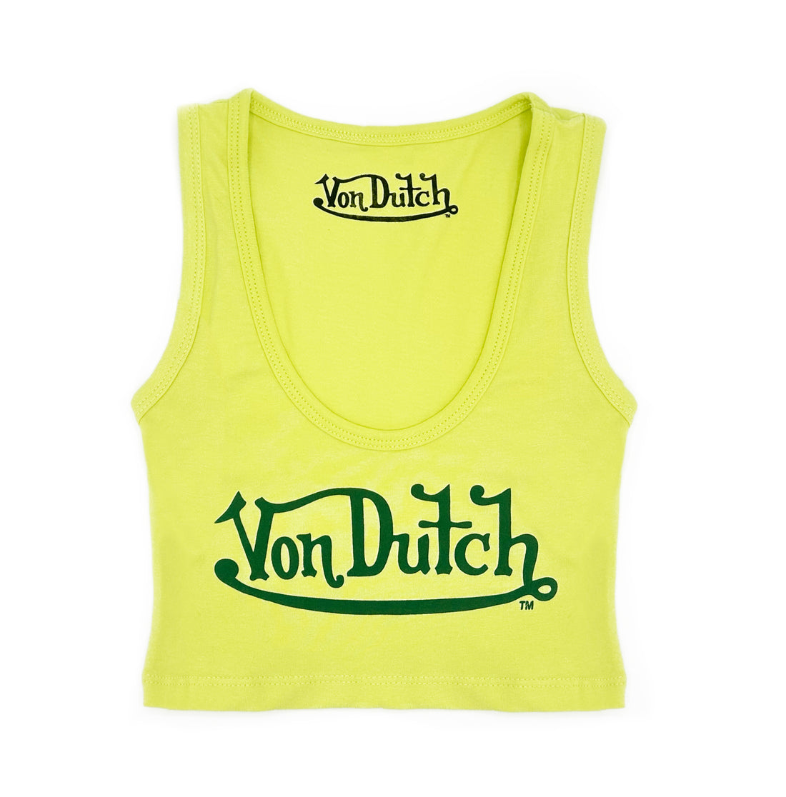Classic Women's Crop Tank - Yellow and Lime
