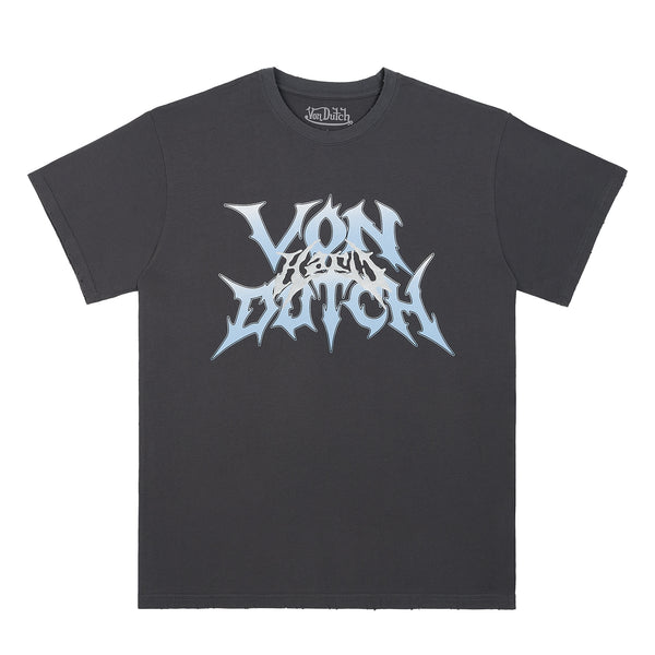 GRAY DISTRESSED TEE - VD x HARDFEST