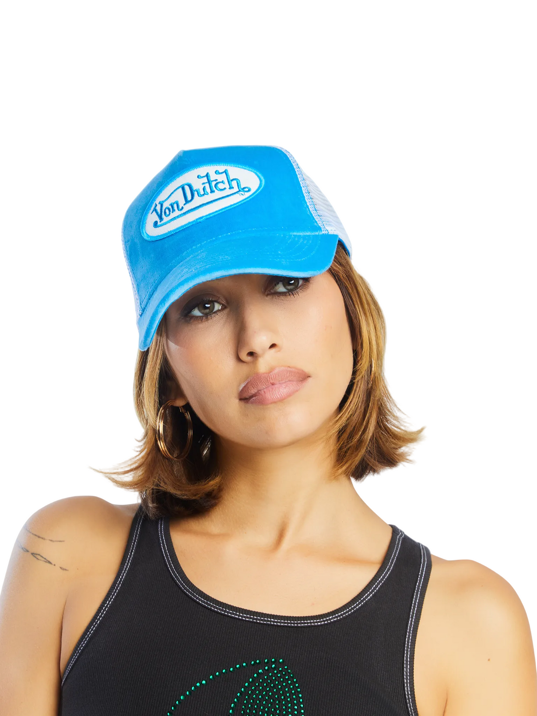 Blue Crush Velvet Trucker Hat — image 2