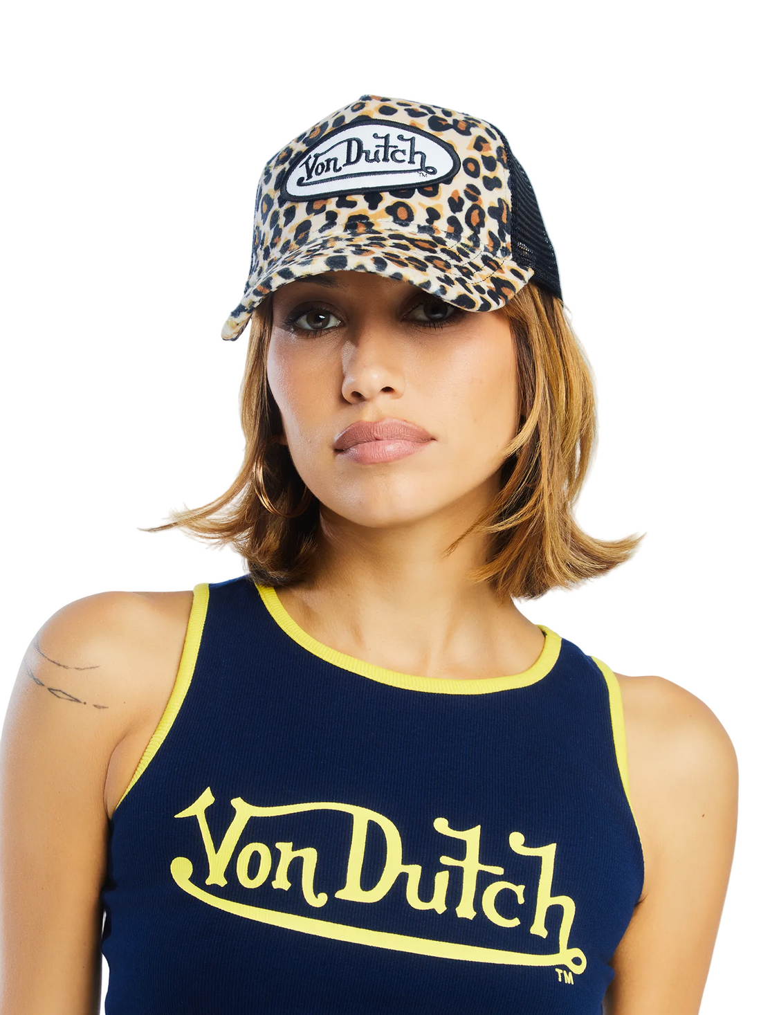Leopard Print Velvet Trucker Hat