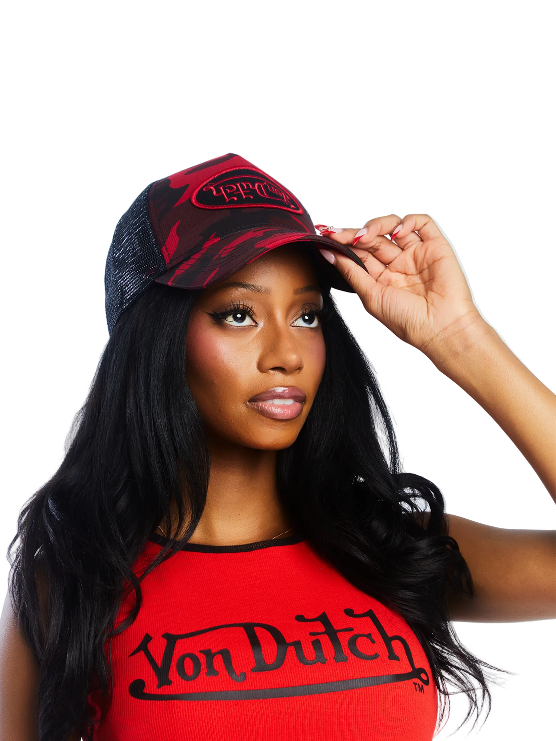 Red Rambo Camo Trucker Hat