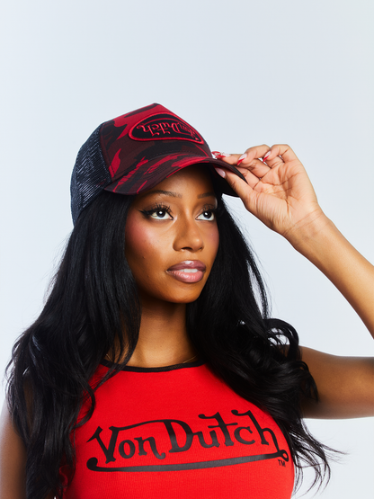 Red Rambo Camo Trucker Hat