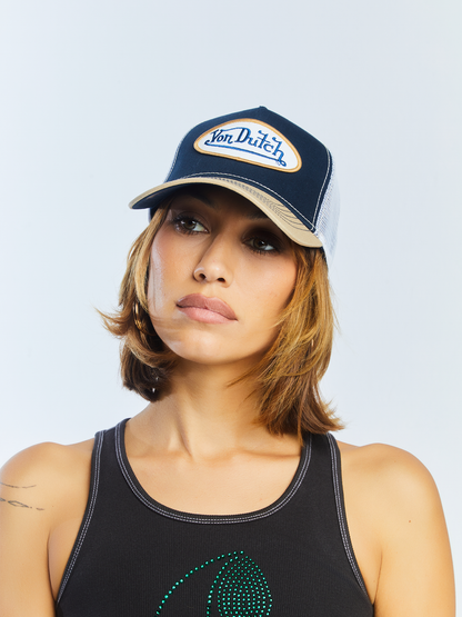 Navy with Tan Trucker Hat