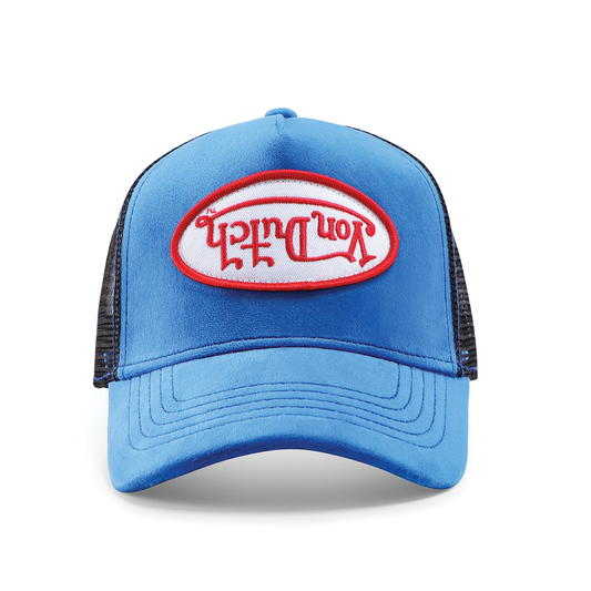 Electric Blue Velvet Trucker Hat