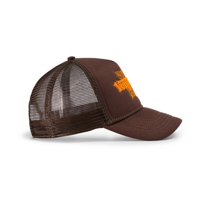 Foam Chopper Trucker Hat - Brown & Orange