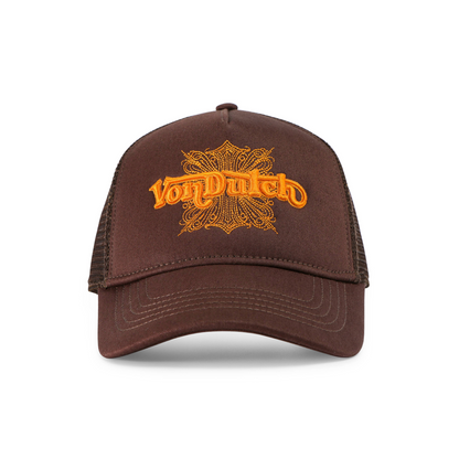 Foam Chopper Trucker Hat - Brown & Orange