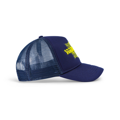 Foam Chopper Trucker Hat - Navy Blue & Yellow