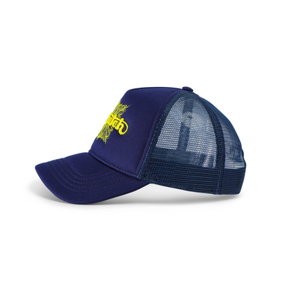 Foam Chopper Trucker Hat - Navy Blue & Yellow