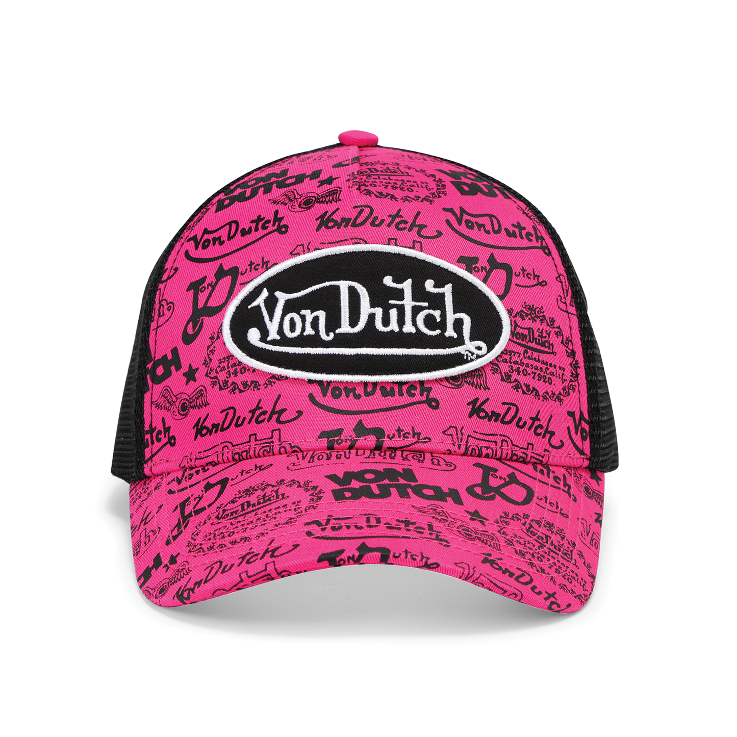 Logo Stamp Trucker Hat - Pink and Black