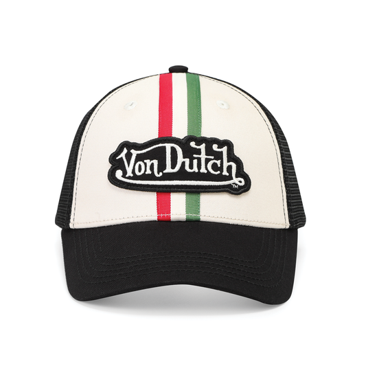 Euro Stripe Trucker Hat - Cream