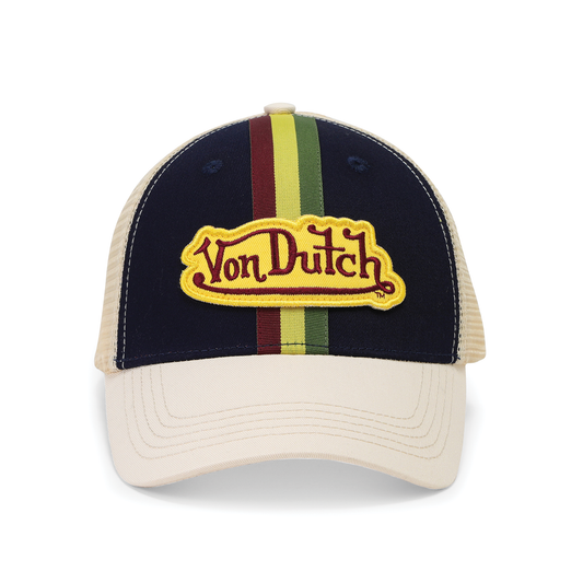 Euro Stripe Trucker Hat - Navy