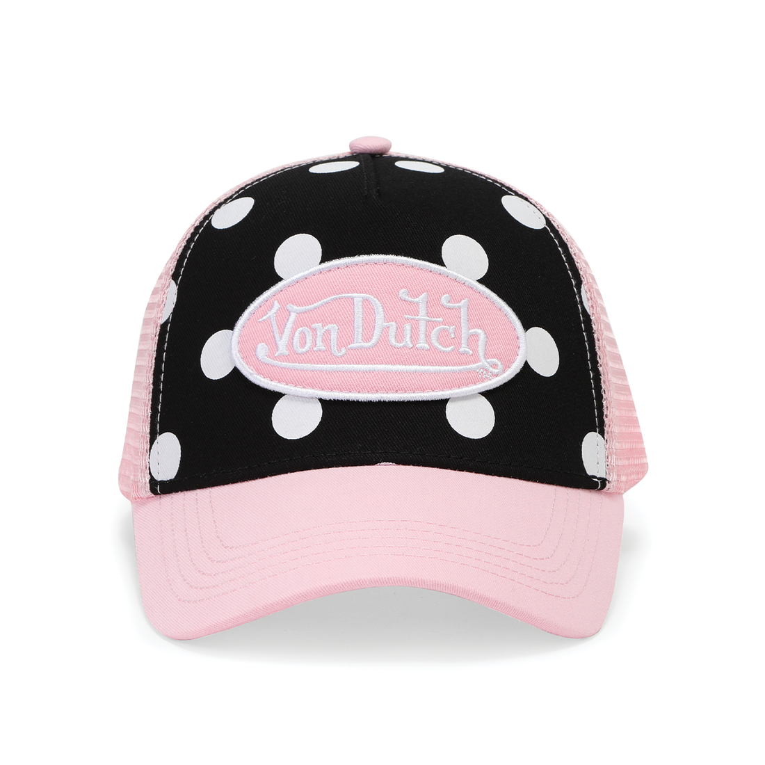 Polka Dot Trucker Hat - Pink