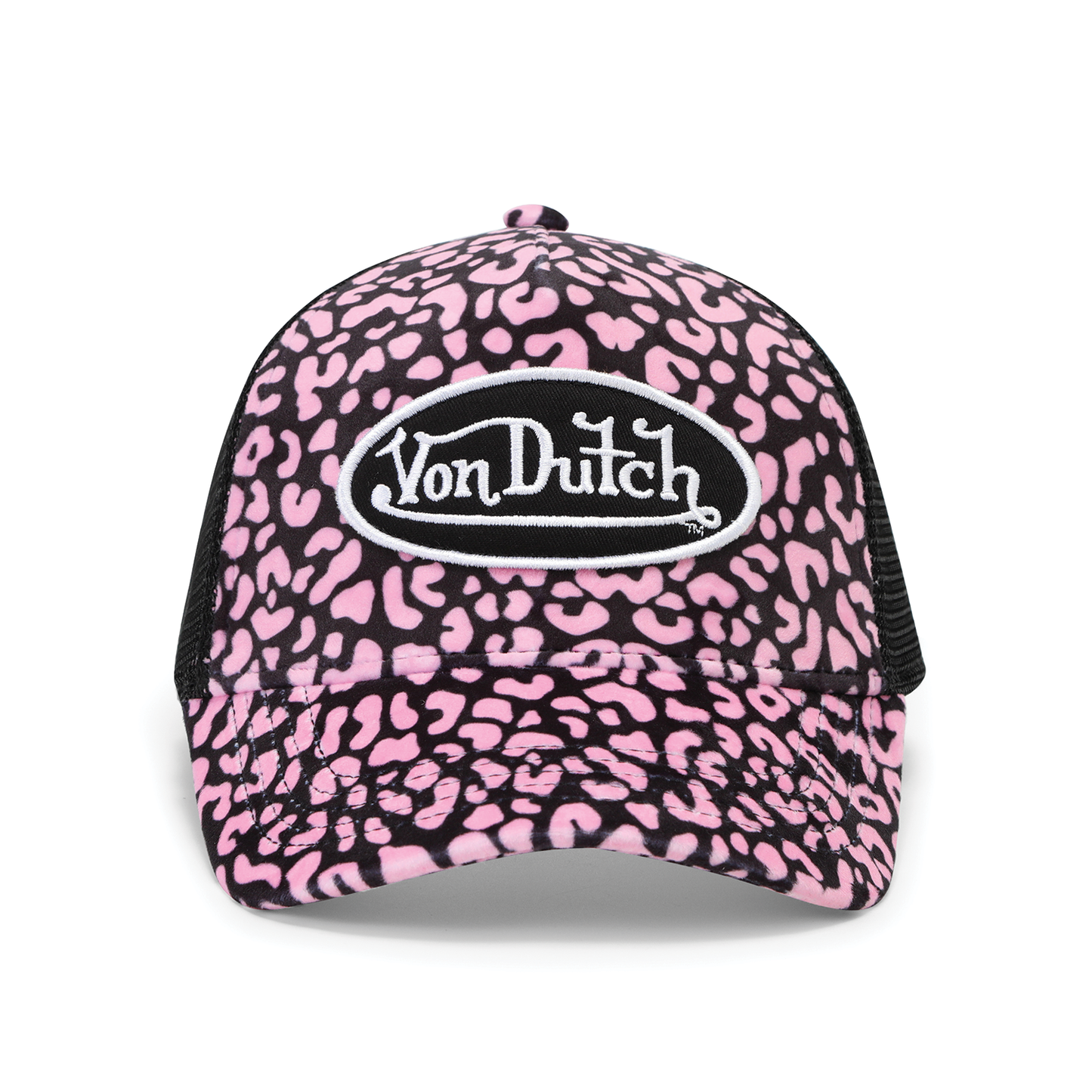 Light Pink Cheetah Velvet Trucker Hat