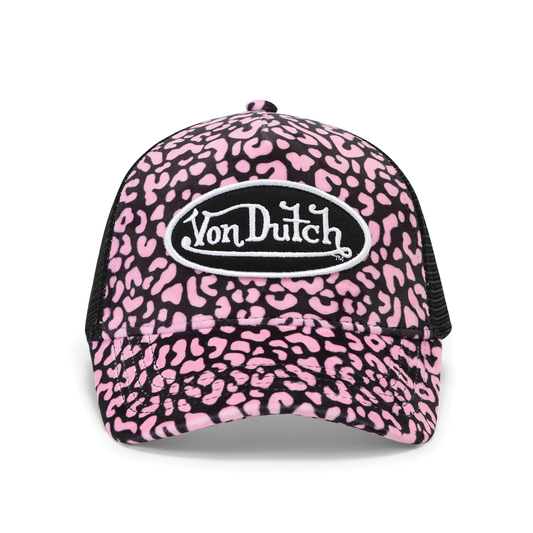 Light Pink Cheetah Velvet Trucker Hat