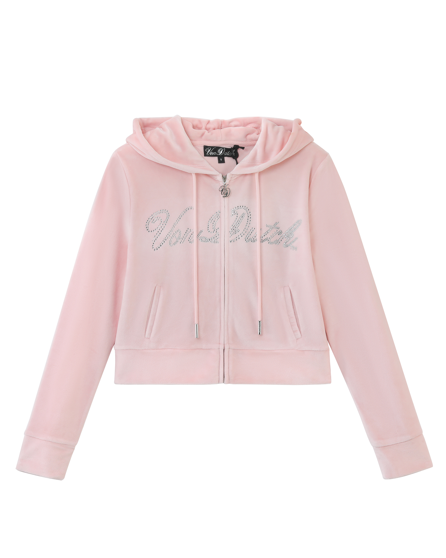 Velour Zip Up - Pink