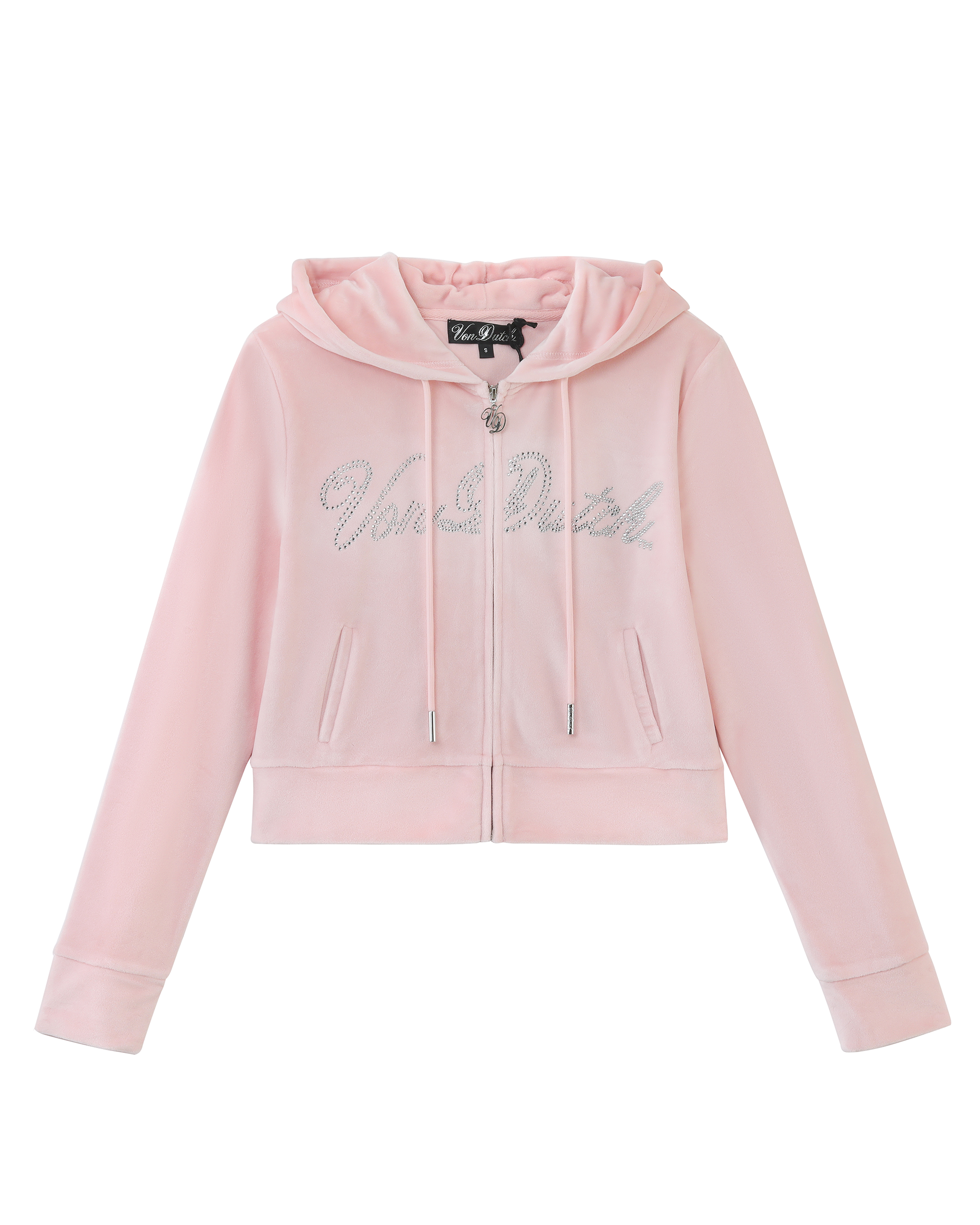 Velour Zip Up - Pink