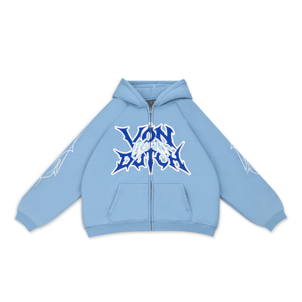 SUMMER BLUES DISTRESSED HOODIE - VD x HARDFEST